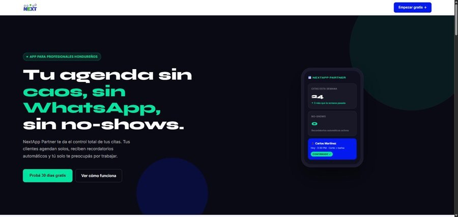 NextApp Partner — captura real del sitio